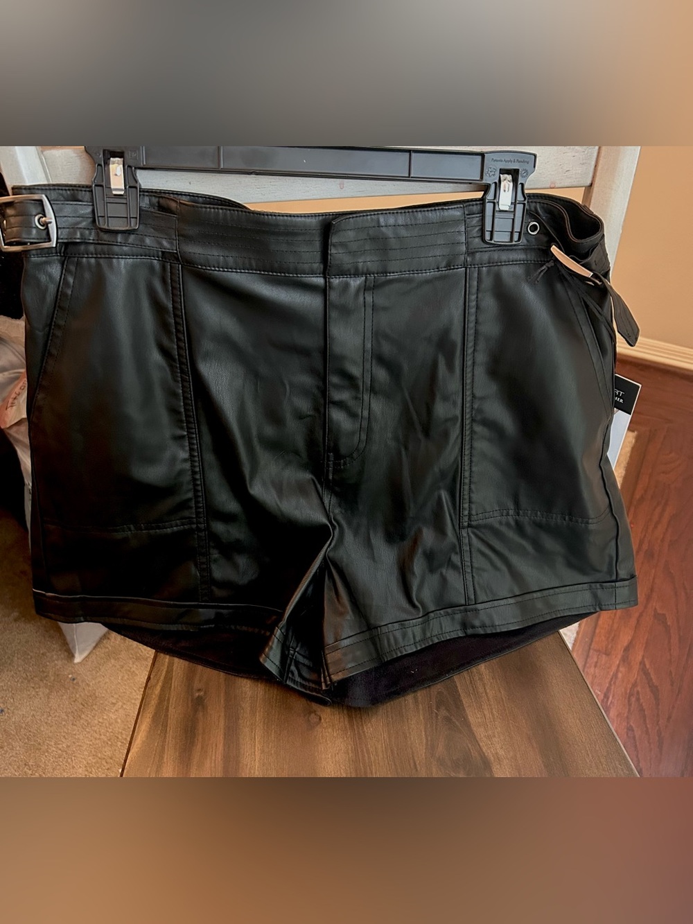 Sofia by Sofia Vergara Black High-Waist Faux Leather Shorts